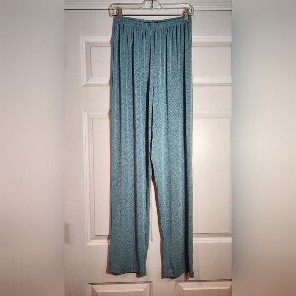 Roamans Super Stretchy Teal Pull On Pamts No Size Approx 13in Waist Across 32in - Picture 1 of 4